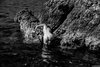 Nudist Woman from Behind at the Sea Cliffs